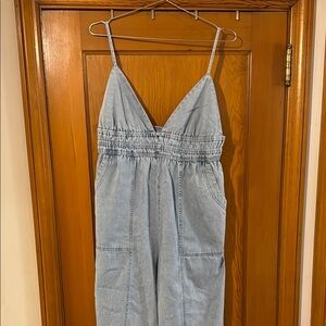 Viral TikTok Light Blue Denim Jumpsuit